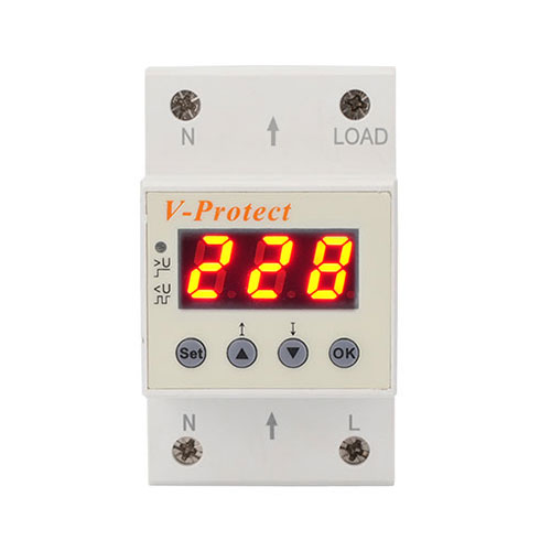 NP2-V 63A 40A Over Current Protection Devices Adjustable Voltage Relay Over Under Voltage Protector